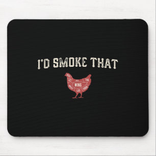 Funny Barbecue Chicken Graphic Women Men Meat Smok Mouse Pad