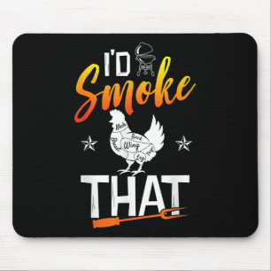 Funny Barbecue Chicken Graphic Women Men Meat Smok Mouse Pad