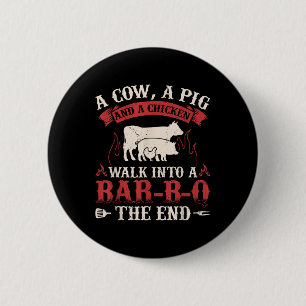 Funny Barbecue Cow Pig Chicken Graphic Meat Smokin 6 Cm Round Badge