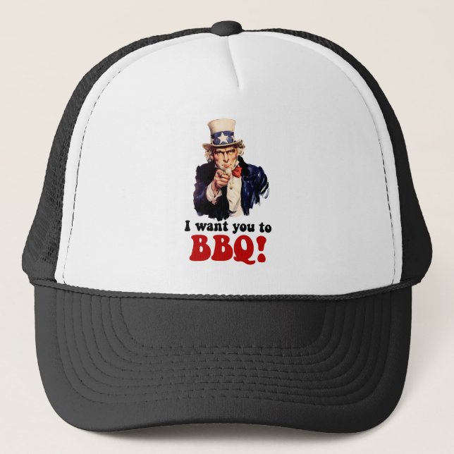 Funny barbecue trucker hat (Front)