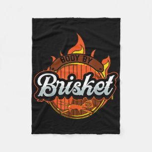 Funny Barbeque Bbq Body By Brisket Meat Smoking Ba Fleece Blanket