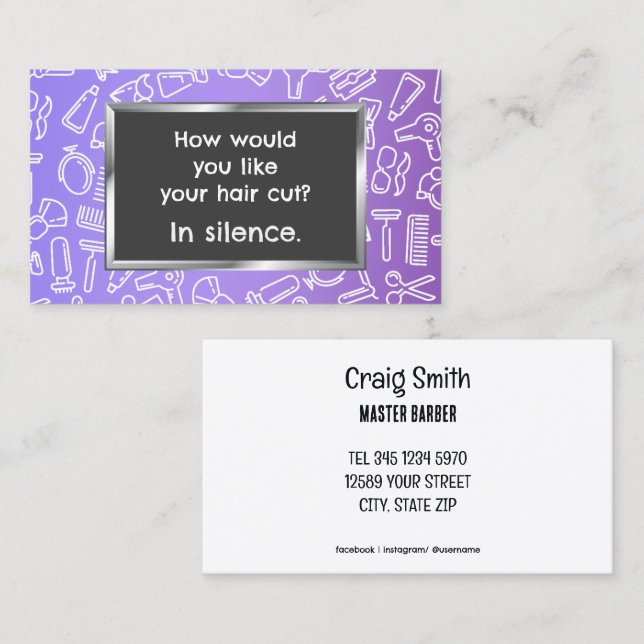 Funny 💇 Barber Business Card (Front/Back)