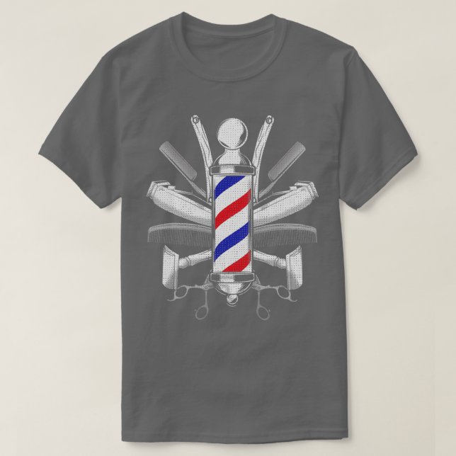 Funny Barber Gift For Men Barbershop Pole Tools Ha T-Shirt (Design Front)