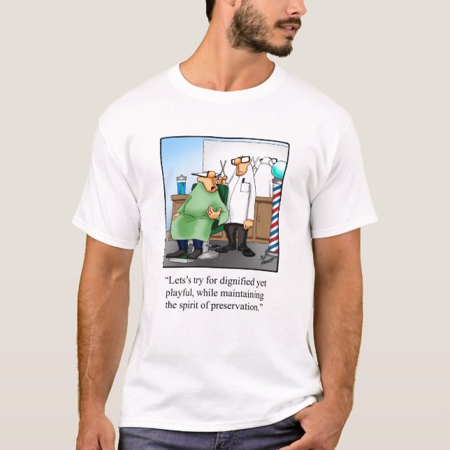Funny Barber Haircut Tee Shirt (Front)