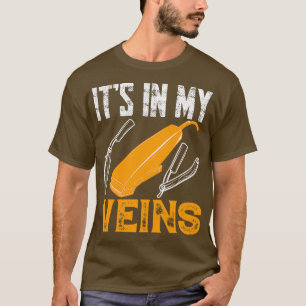 Funny Barber Quote Its In My Veins Barber T-Shirt
