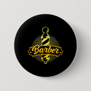 Funny Barbering Logo Barbershop Barber School Grad 6 Cm Round Badge