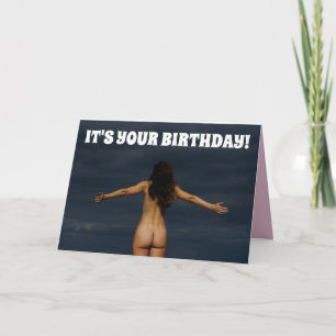 FUNNY BARE BUTT STREAKING BIRTHDAY CARD