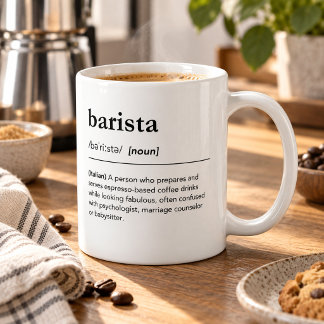 Funny barista definition job description coffee mug