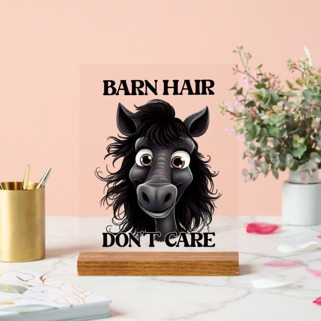 Funny barn hair horse word art acrylic sign (Wedding)