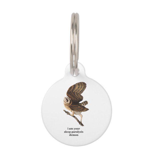 Funny Barn Owl Pet Tag (Front)