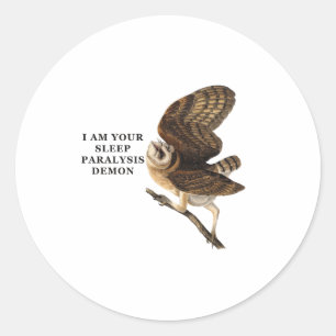 Funny Barn Owl Shirt Classic Round Sticker