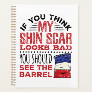 Funny Barrel Racing Shin Scar Rodeo Cowgirl Planner