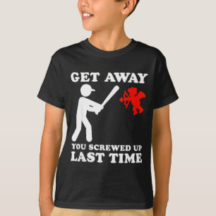 Funny baseball anti valentine humor cupid joke men T-Shirt