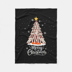Funny Baseball Bats Christmas Tree Lights Xmas For Fleece Blanket