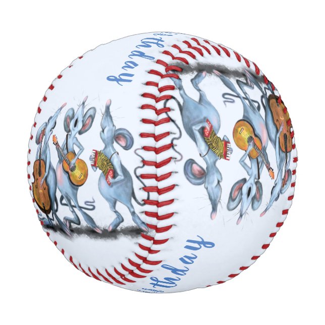Funny Baseball Birthday Gift with Mouse Music Band (Angled)