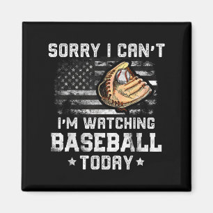 Funny Baseball Boys Sorry I Can't I'm Watching Bas Magnet