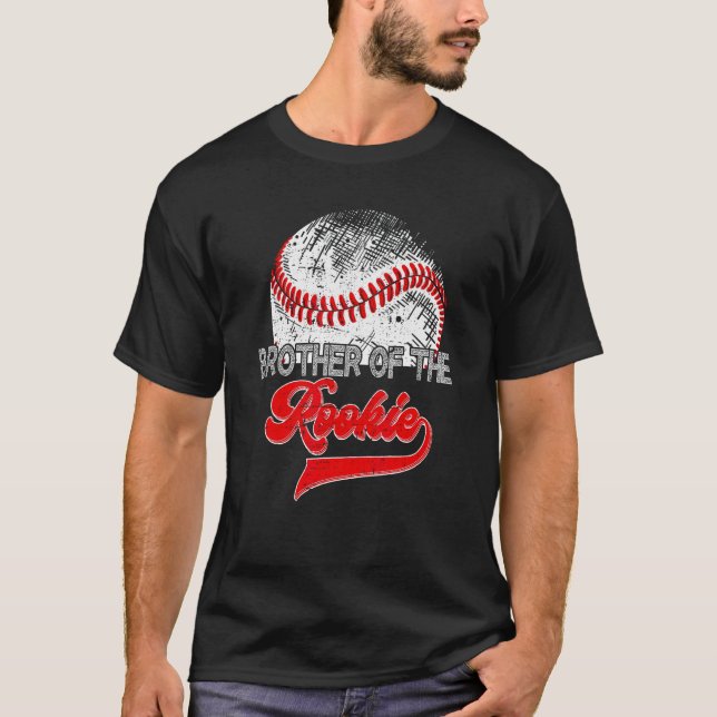 Funny Baseball Brother of the Rookie Retro Sports  T-Shirt (Front)