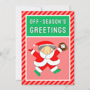 Funny Baseball Christmas Holiday Card