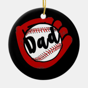 Funny Baseball Dad For Baseball Softball Mom  Ceramic Tree Decoration