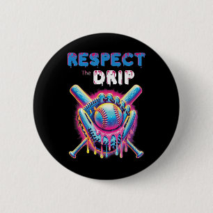 Funny Baseball Drip Ice Cream Dripping Respect The 6 Cm Round Badge