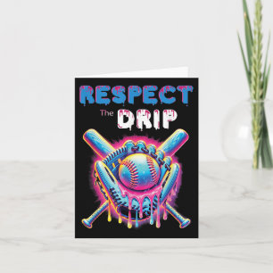 Funny Baseball Drip Ice Cream Dripping Respect The Card