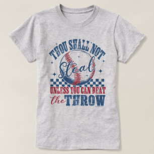 Funny Baseball Graphic Tee - Thou Shall Not Steal