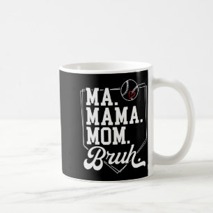 Funny Baseball Mom Bruh With Team Name And Number Coffee Mug