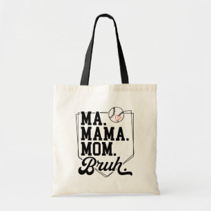 Funny Baseball Mum Bruh with Team Name and Number Tote Bag
