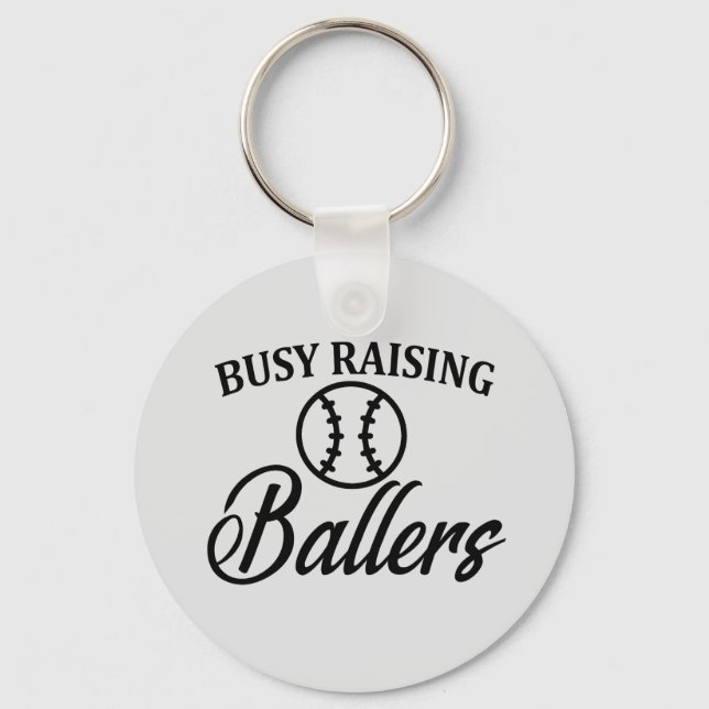 Funny Baseball Mum Dad Key Ring (Front)