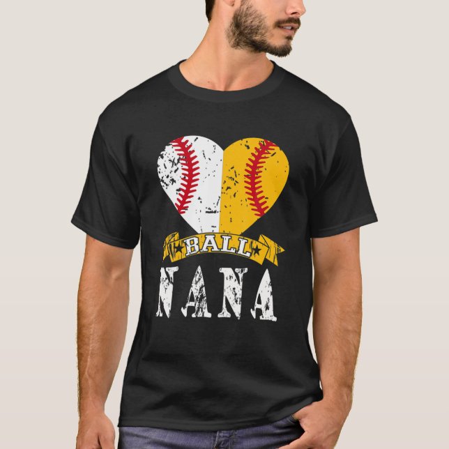 Funny Baseball Nana T Ball Nana Softball Gifts T-Shirt (Front)