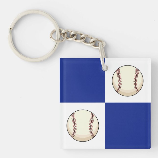 Funny Baseball Photo Template Key Ring (Front)