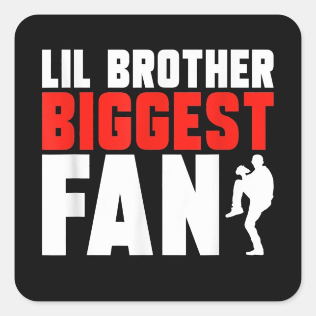 Funny Baseball Pitcher Brother Square Sticker (Front)