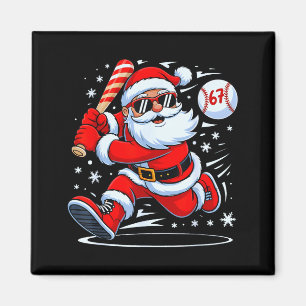 Funny Baseball Santa 67 Christmas Xmas Pajamas Boy Magnet