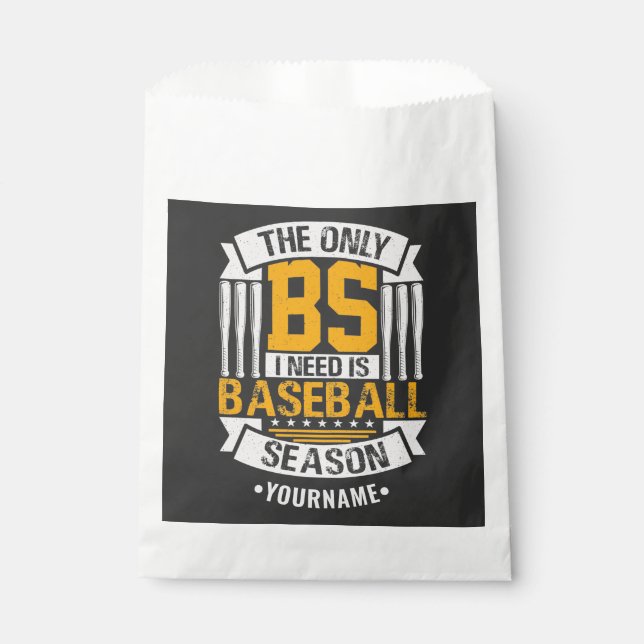 Funny Baseball Sarcasm Favour Bags (Front)