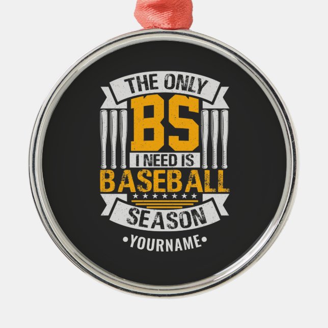 Funny Baseball Sarcasm Metal Tree Decoration (Front)