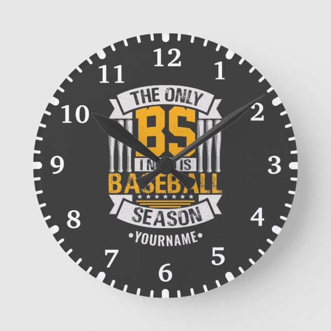 Funny Baseball Sarcasm Round Clock (Front)