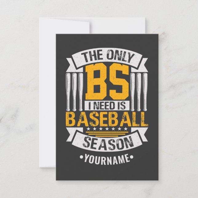 Funny Baseball Sarcasm  RSVP Card (Front)
