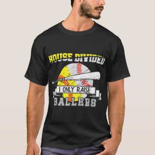 Funny Baseball Softball Divided House Ball Mum T-Shirt