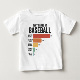 Funny Baseball Sport Why I Lose At Baseball Retro  Baby T-Shirt