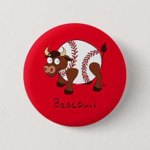 Funny Baseball sports Kids Cartoon Animal 6 Cm Round Badge
