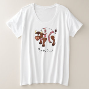 Funny Baseball sports Kids Cartoon Animal Plus Size T-Shirt