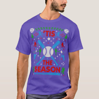 Funny Baseball Tis the Season Ugly Christmas Sweat T-Shirt