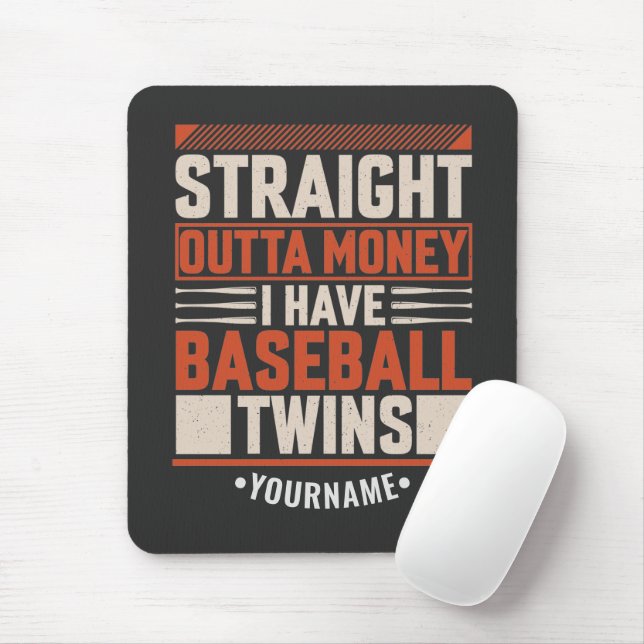 Funny Baseball Twin Parent Gift Mouse Pad (With Mouse)