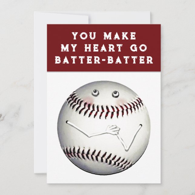 Funny Baseball Valentine Cards (Front)