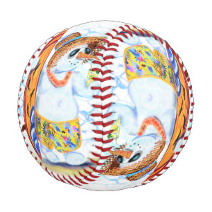 Funny Baseball with Summer Snowman Surfer