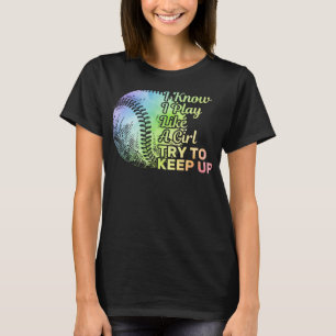 Funny Baseball Women Team Play Like Girl Softball T-Shirt