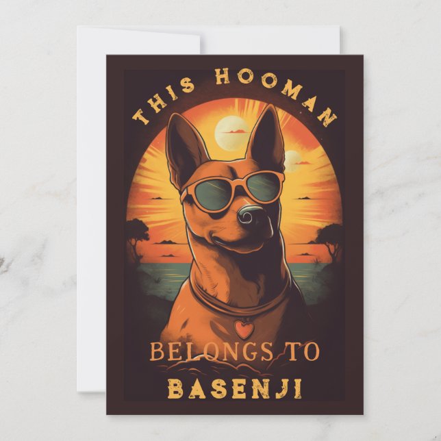 Funny Basenji Dog Parent Personalised Announcement (Front)