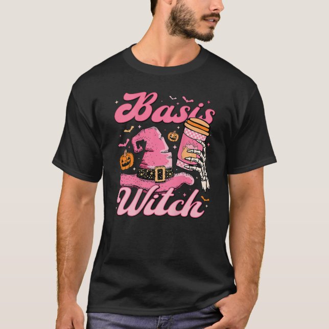 Funny Basic Witch Halloween Hat Witch Coffee Fall  T-Shirt (Front)