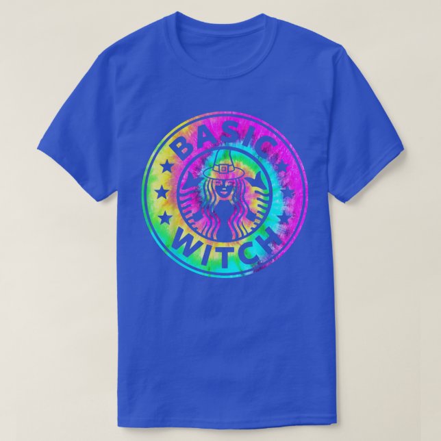 Funny Basic Witch Halloween Tie Dye  T-Shirt (Design Front)