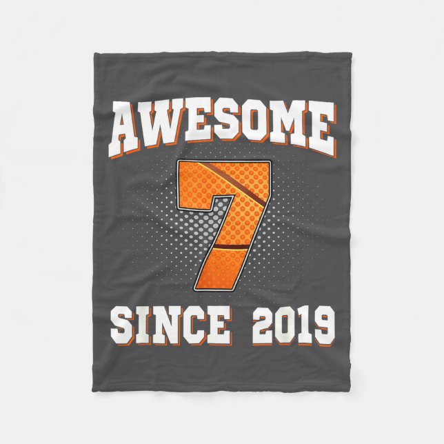 Funny Basketball 7th 2019 7 Old Years Since Fleece Blanket (Front)